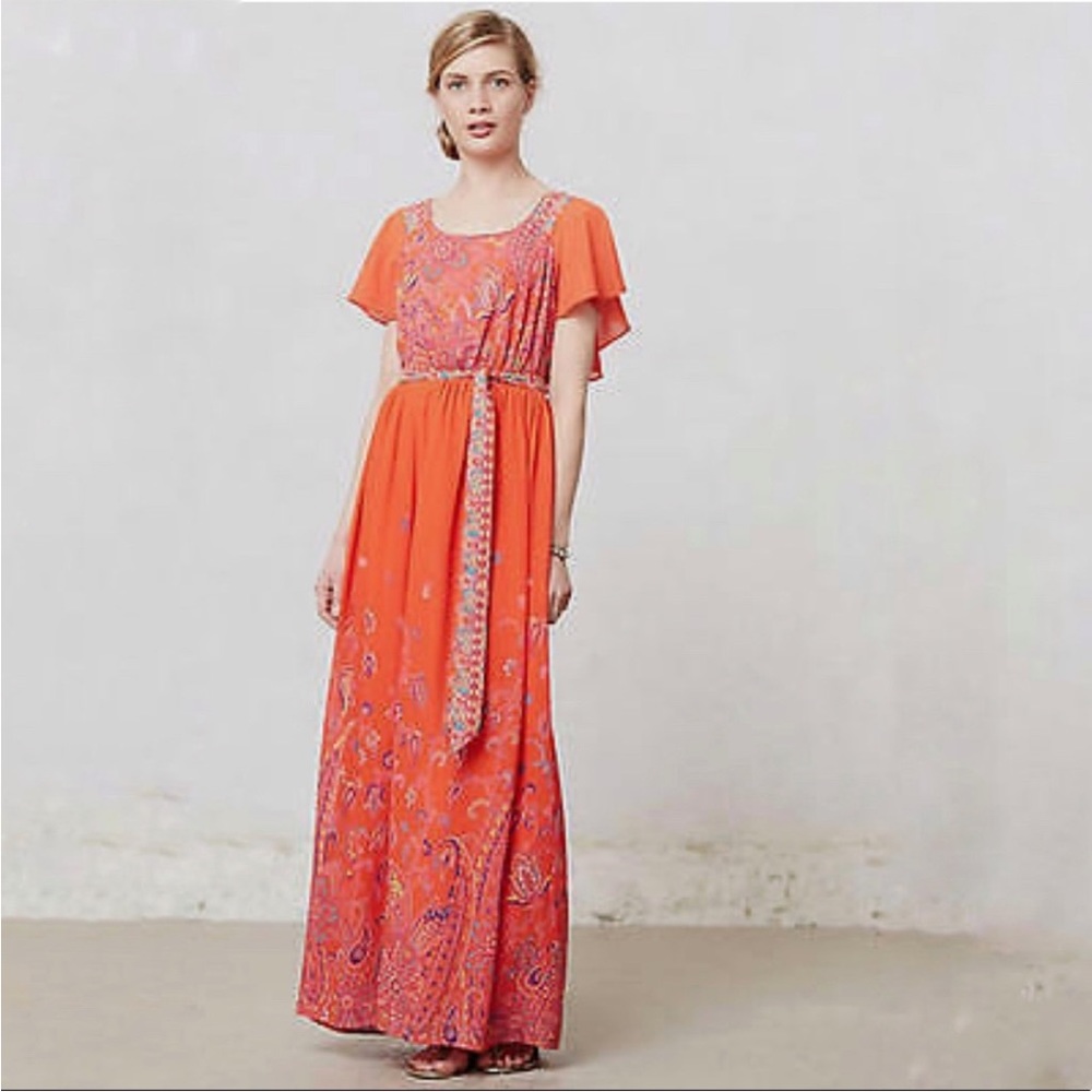 Anthropologie Maeve Paisley Maxi Dress 6